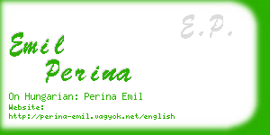 emil perina business card